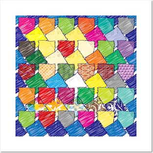 Colorful Pattern Squares Posters and Art